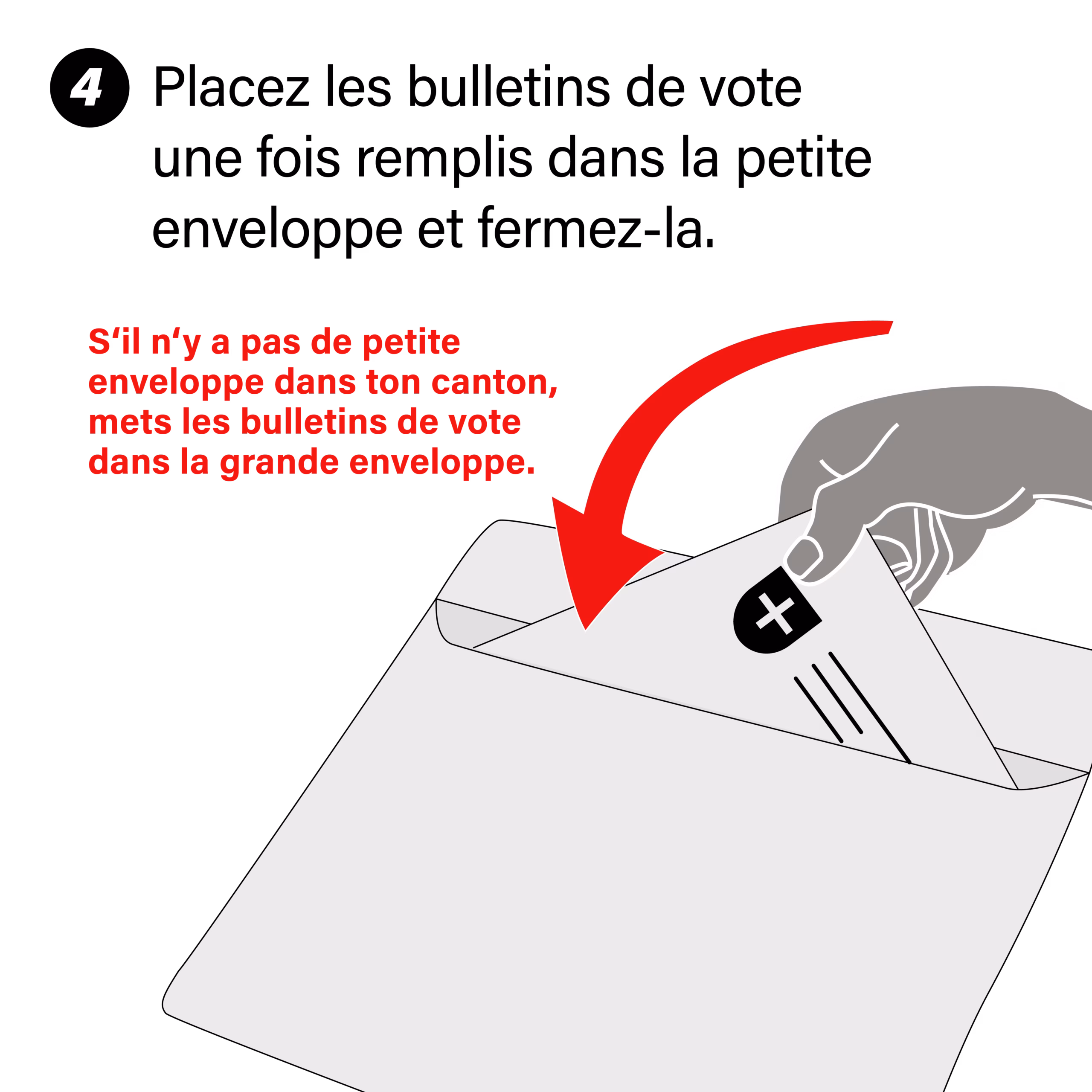 Placez le bulletin de vote dans la petite enveloppe